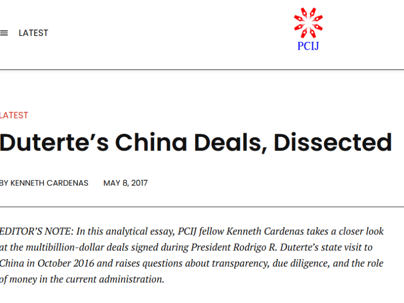 Duterte’s China deals,&nbsp;dissected