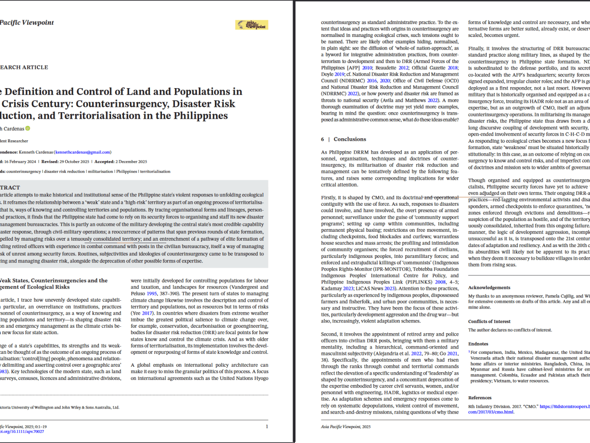 The definition and control of land and populations in the crisis&nbsp;century